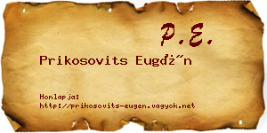 Prikosovits Eugén névjegykártya